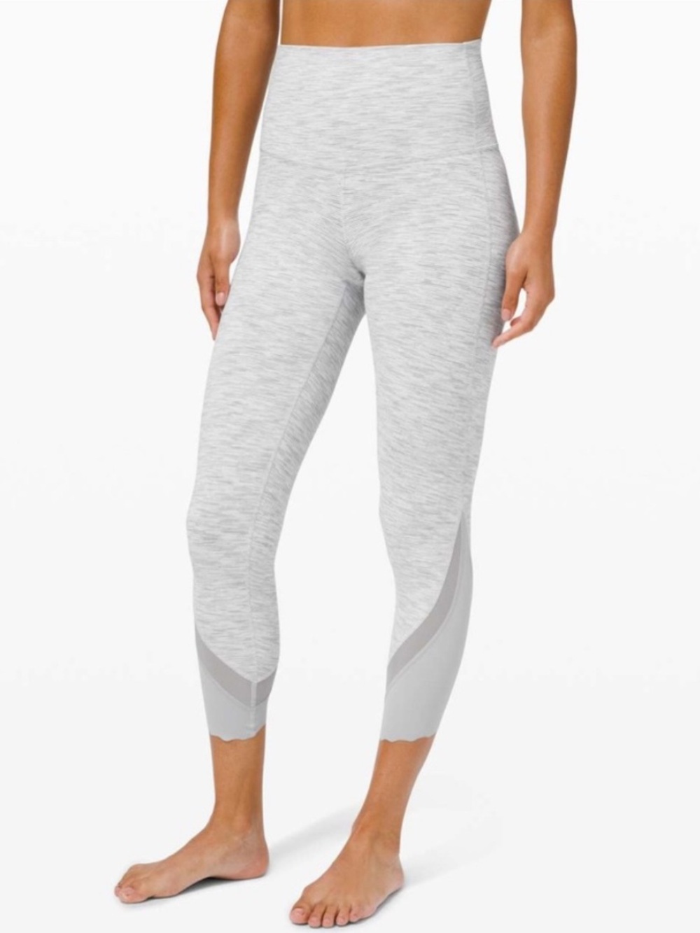 lululemon athletica Light Gray High-Rise Cropped Leggings